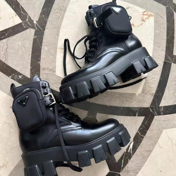 Prada Monolith Combat Boots - Picture 1 of 3
